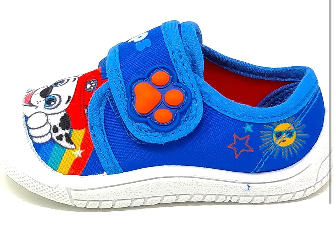 PAW Patrol Boys Velcro Trainers - Blue - UK Size 4-9 - Infant Canvas Shoes