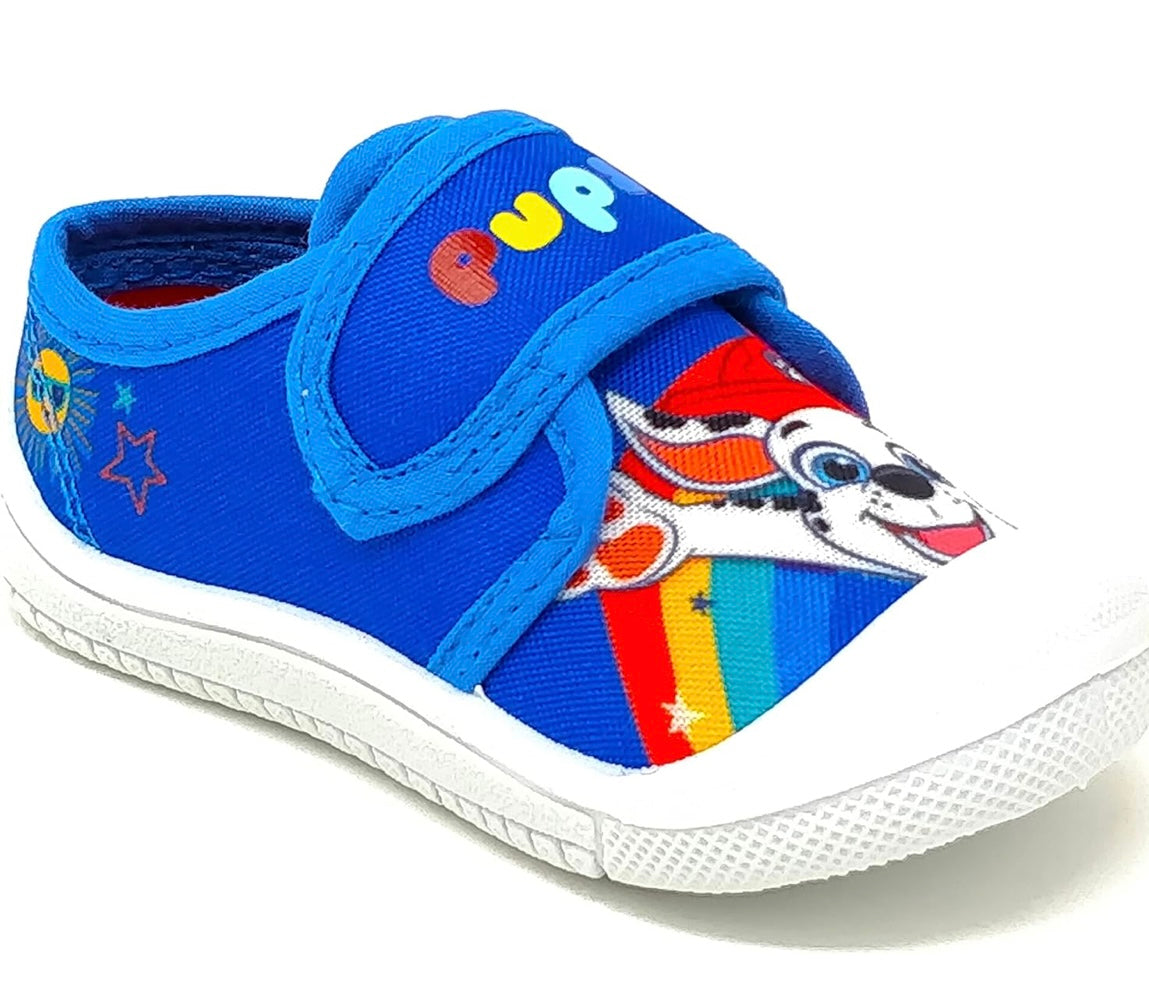 PAW Patrol Boys Velcro Trainers - Blue - UK Size 4-9 - Infant Canvas Shoes