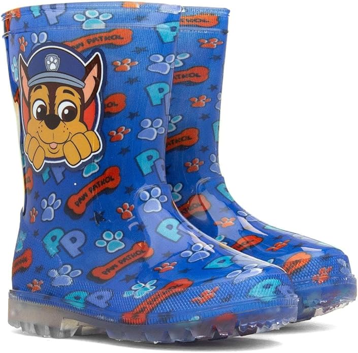 BOYS PAW PATROL CHASE WELLIES RAIN WELLINGTON BOOTS KIDS WELLYS UK SIZE 6-12