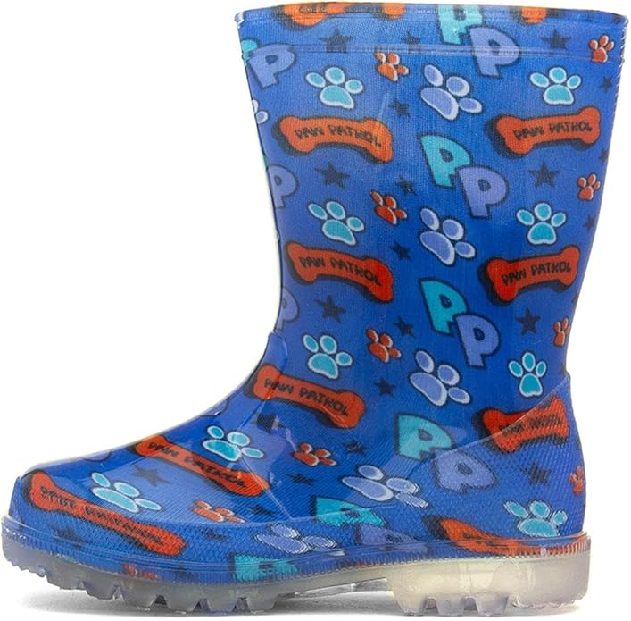 BOYS PAW PATROL CHASE WELLIES RAIN WELLINGTON BOOTS KIDS WELLYS UK SIZE 6-12