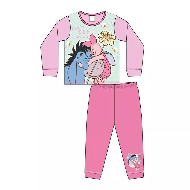 Disney Winnie The Pooh - Eeyore & Piglet - Let's Bee Friends Girl’s Pyjamas 18 Months-5 Years