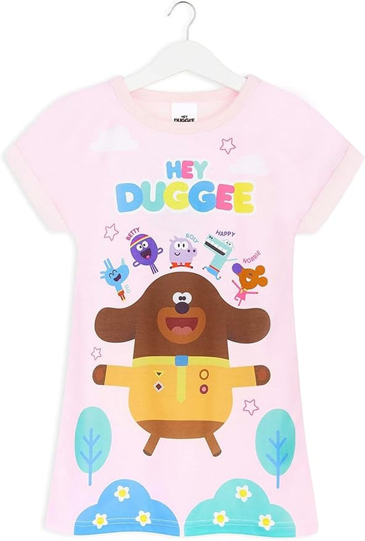 Hey Duggee Girls Nightdress, Girl Nightie 2-5 Years, Short Sleeved Pyjamas