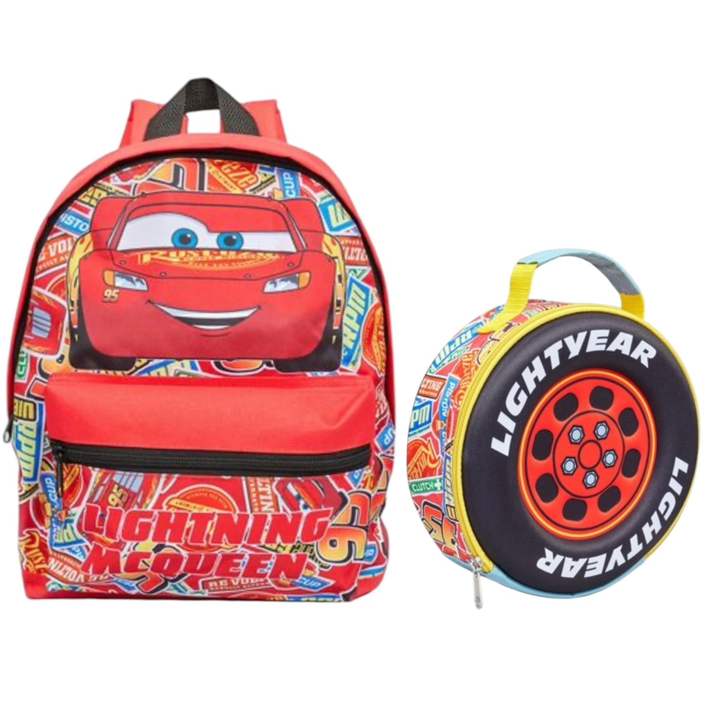 Disney Cars Backpack And Lunch Box | Boys And Girls School Bag | Lightning McQueen Children’s Backpack