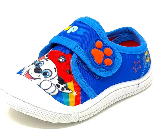 PAW Patrol Boys Velcro Trainers - Blue - UK Size 4-9 - Infant Canvas Shoes