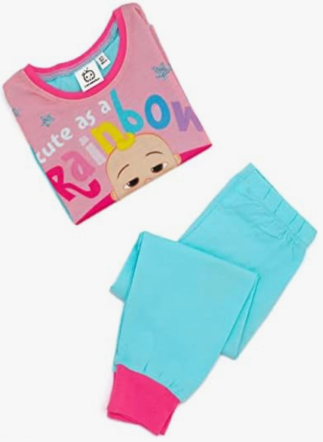 Cocomelon Girl's Pyjamas - Cute As A Rainbow Design Long Sleeve PJ'S for 12-18 Months to 3-4 Years