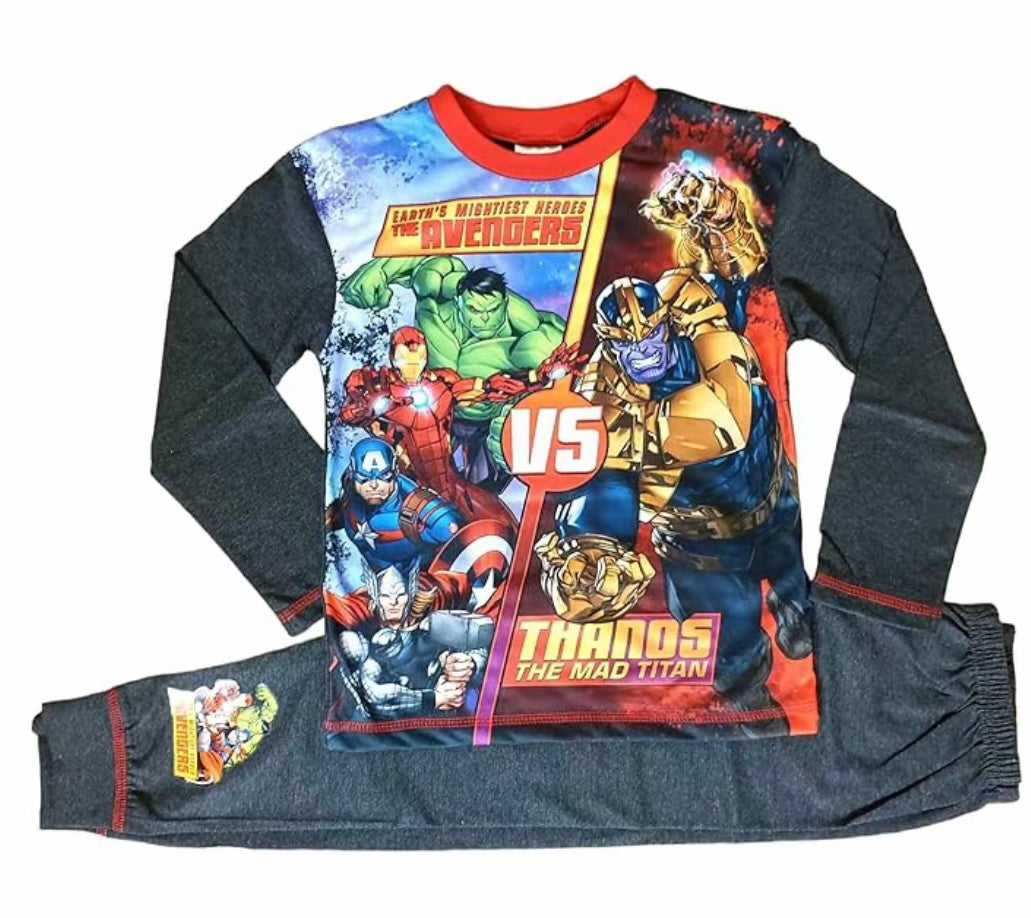 Avengers VS Thanos Pyjamas Long Sleeve Boy's And Girl's PJS Ages 4-10 Years Old Character Clothes