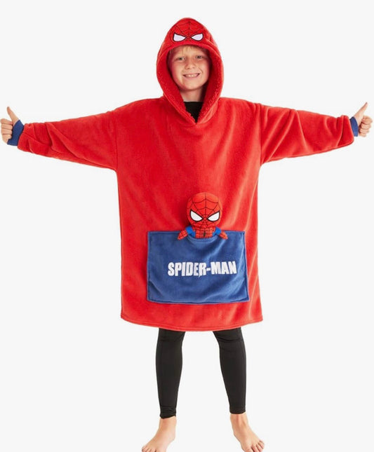 Marvel Spiderman Boys Fleece Hoodie Blanket with Attached Plush - Boys Gifts