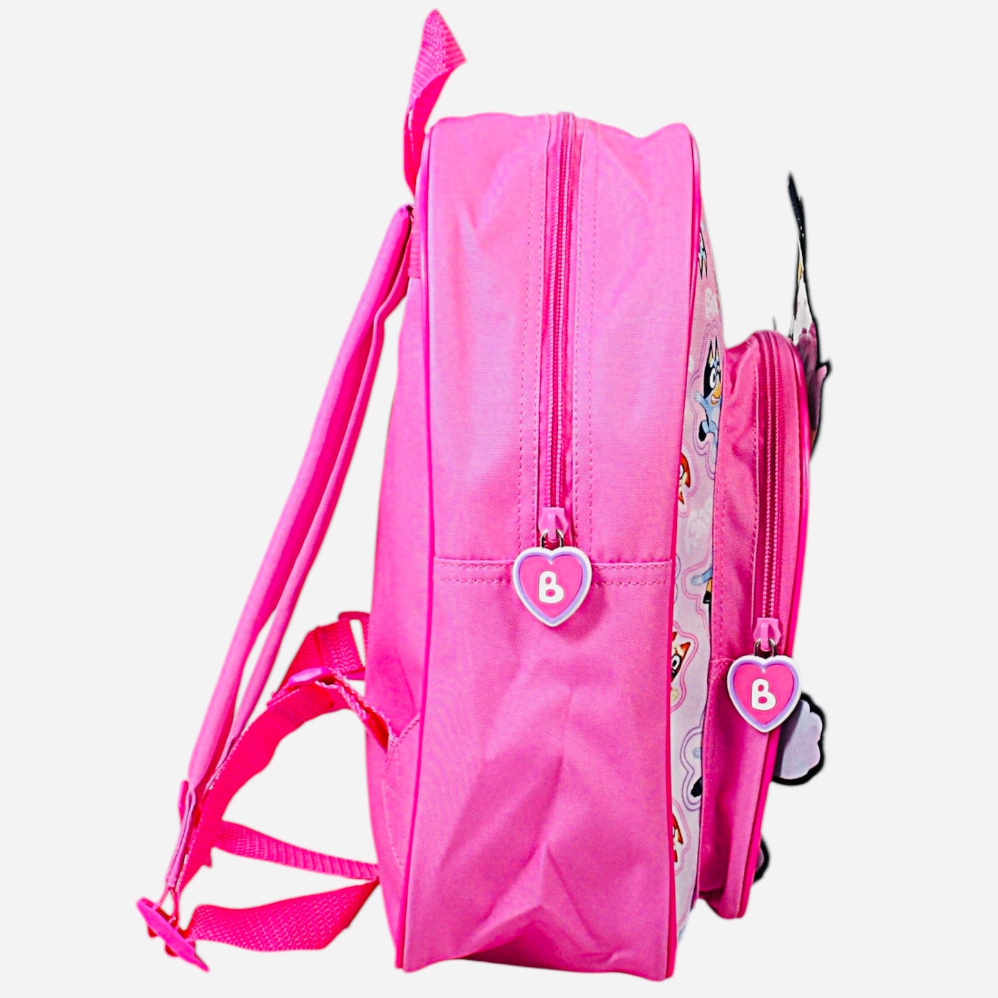 Bluey Kids Backpack Preschool Children's Bag Girls Nursery Rucksack With Large Front Pocket - Pink 3D Design