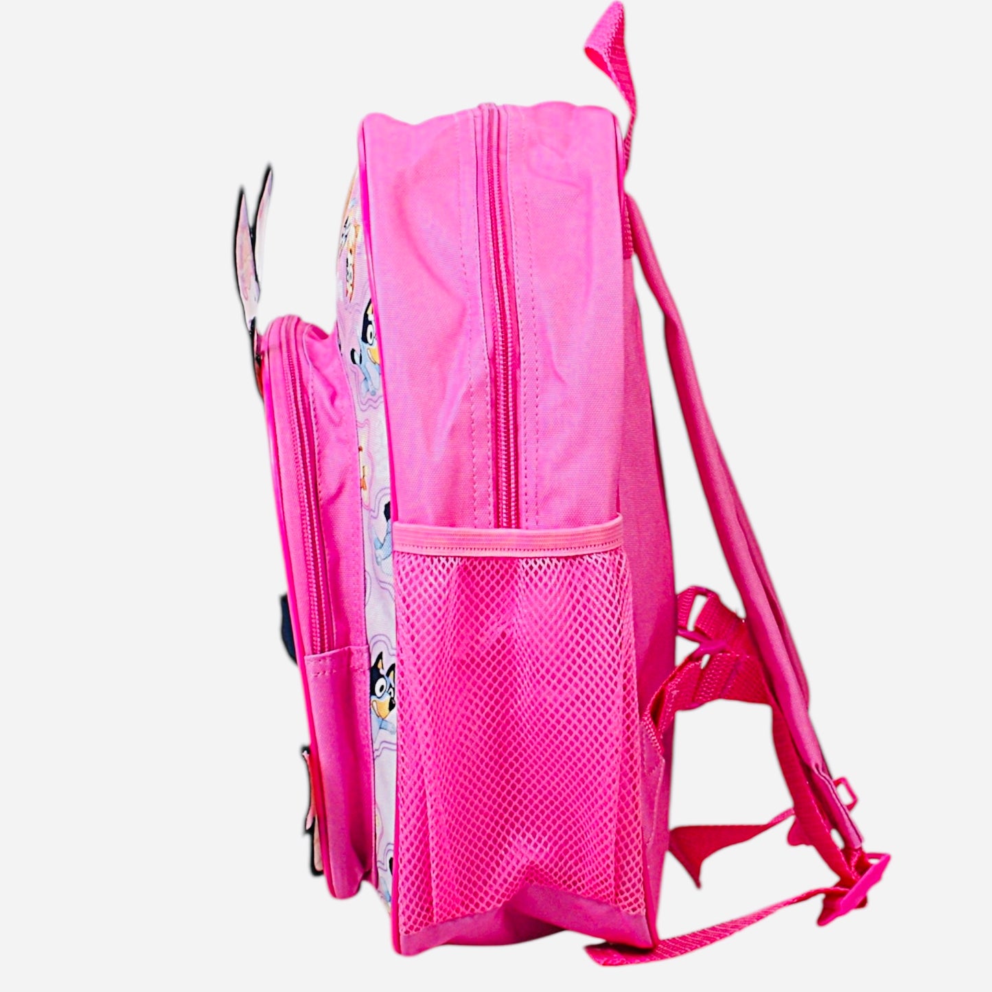 Bluey Kids Backpack Preschool Children's Bag Girls Nursery Rucksack With Large Front Pocket - Pink 3D Design