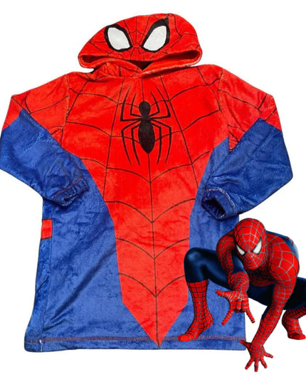 Official Marvel Spiderman Oversized Hooded Blanket For Kids 4-7 Years