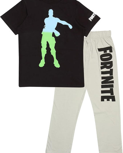 Kids’ Fortnite Pyjama Set – Black & Grey Flossing PJ's
