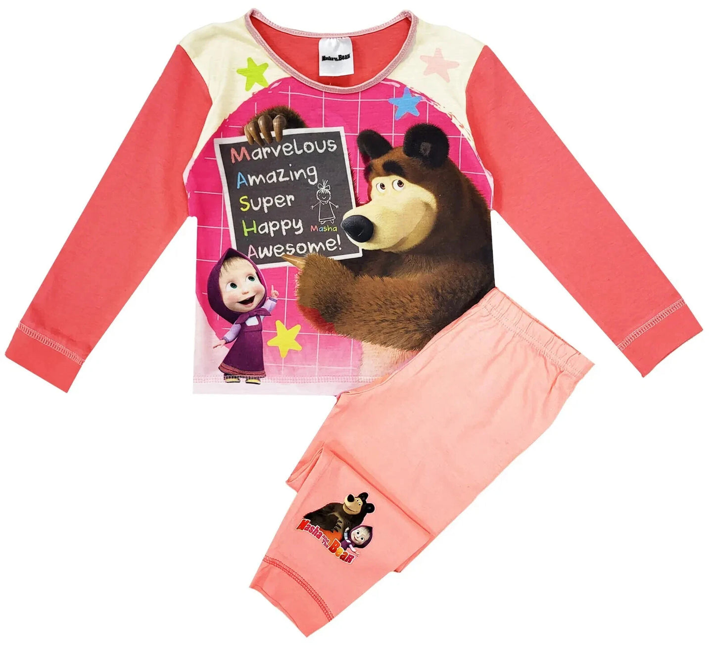 Masha And The Bear - Girl's Pyjamas Long Sleeve - Pink